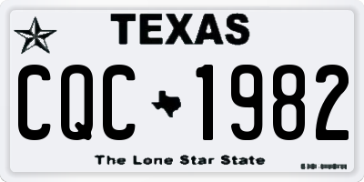 TX license plate CQC1982