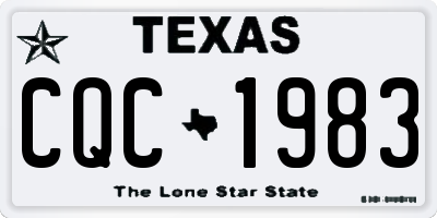 TX license plate CQC1983