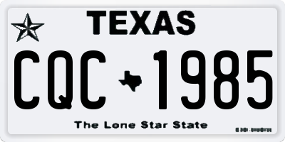 TX license plate CQC1985
