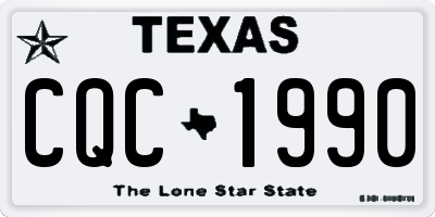 TX license plate CQC1990