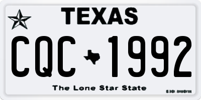 TX license plate CQC1992