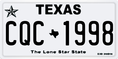 TX license plate CQC1998