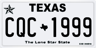 TX license plate CQC1999
