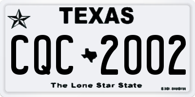 TX license plate CQC2002