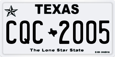 TX license plate CQC2005
