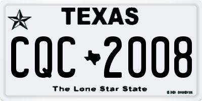 TX license plate CQC2008