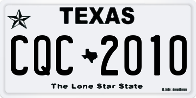 TX license plate CQC2010