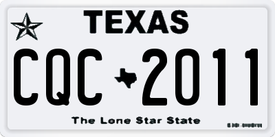 TX license plate CQC2011