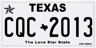 TX license plate CQC2013