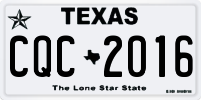 TX license plate CQC2016