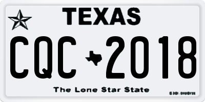 TX license plate CQC2018