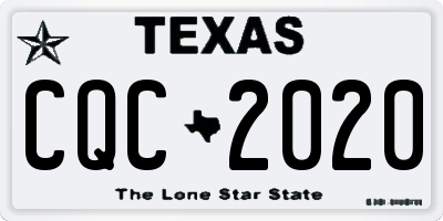 TX license plate CQC2020