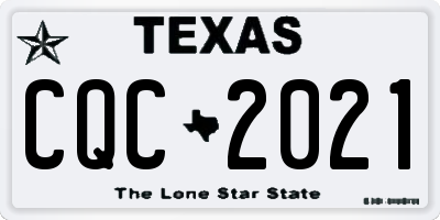 TX license plate CQC2021