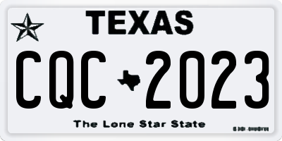 TX license plate CQC2023