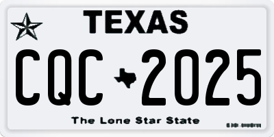 TX license plate CQC2025