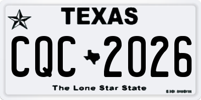 TX license plate CQC2026