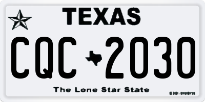 TX license plate CQC2030