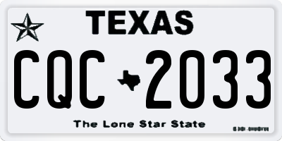 TX license plate CQC2033