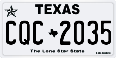 TX license plate CQC2035