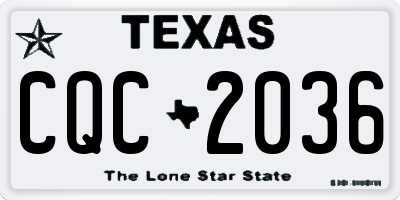 TX license plate CQC2036