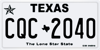 TX license plate CQC2040