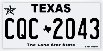 TX license plate CQC2043