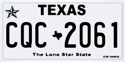 TX license plate CQC2061