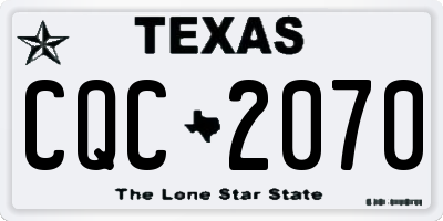 TX license plate CQC2070