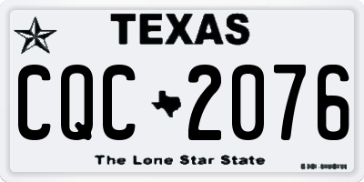 TX license plate CQC2076