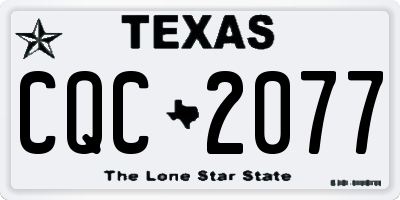 TX license plate CQC2077
