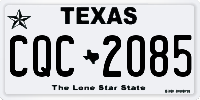TX license plate CQC2085