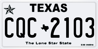 TX license plate CQC2103