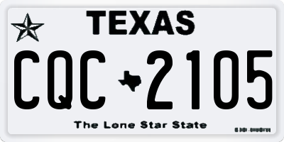 TX license plate CQC2105