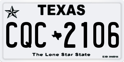 TX license plate CQC2106