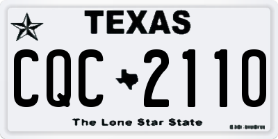 TX license plate CQC2110