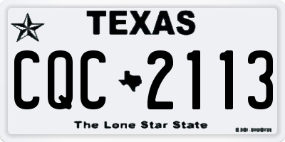 TX license plate CQC2113