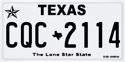 TX license plate CQC2114