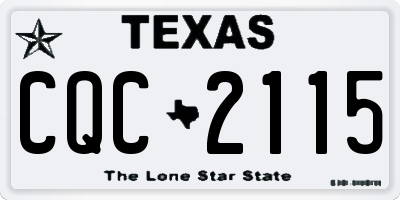 TX license plate CQC2115