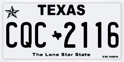 TX license plate CQC2116