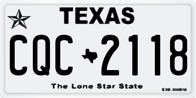TX license plate CQC2118