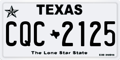 TX license plate CQC2125