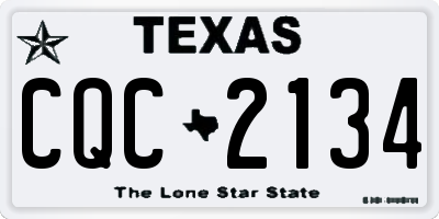 TX license plate CQC2134