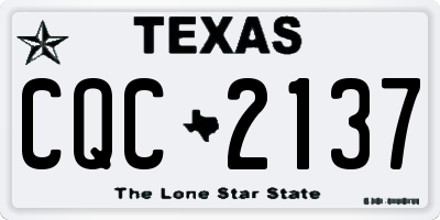 TX license plate CQC2137