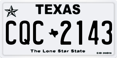 TX license plate CQC2143