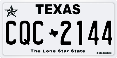 TX license plate CQC2144