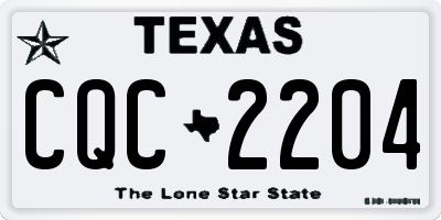 TX license plate CQC2204