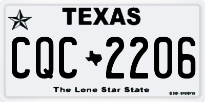 TX license plate CQC2206