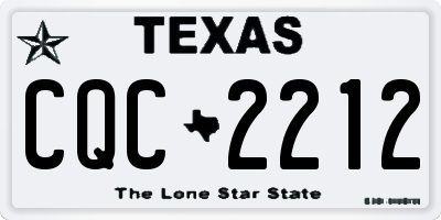 TX license plate CQC2212