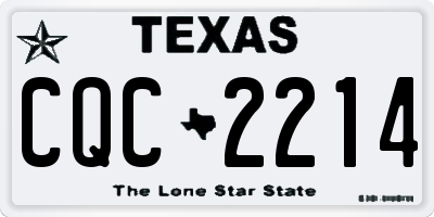 TX license plate CQC2214