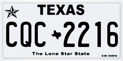 TX license plate CQC2216
